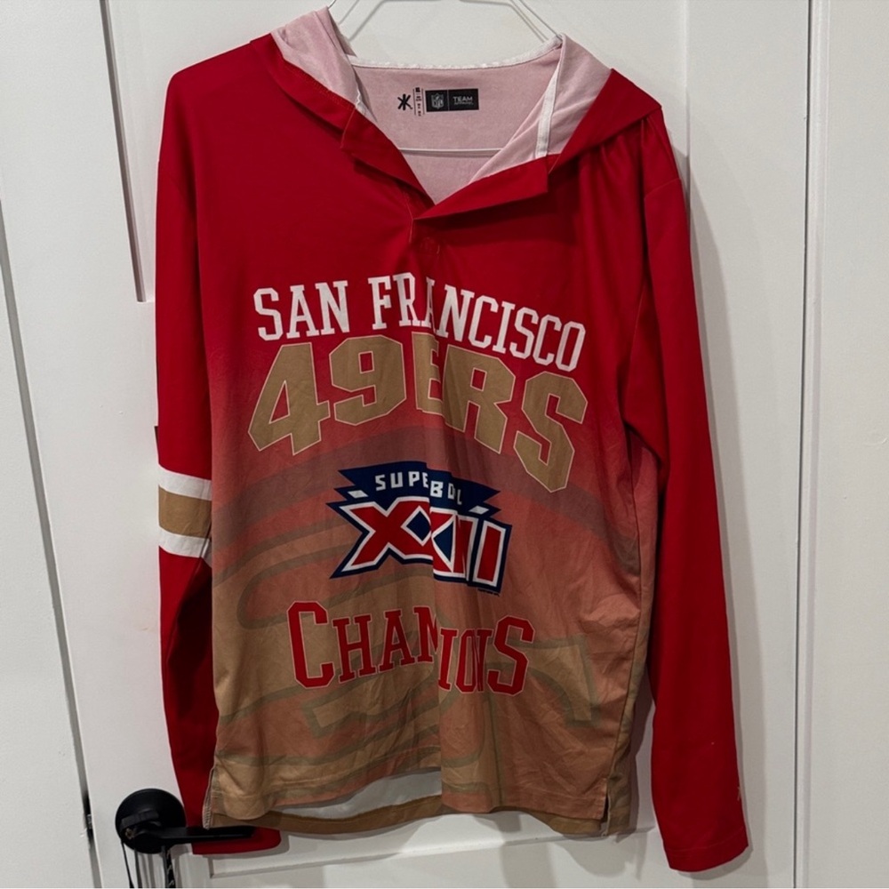 NFL San Francisco 49ers Red and Gold Hoodie Super Bowl XXIII